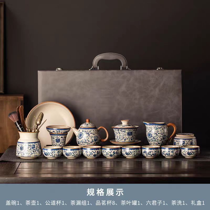 Alta calidad Nuevo 2024 nuevo arroz verde huangru horno kung fu conjunto de té doméstico ligero de lujo de alta calidad cerámica china tetera taza de té