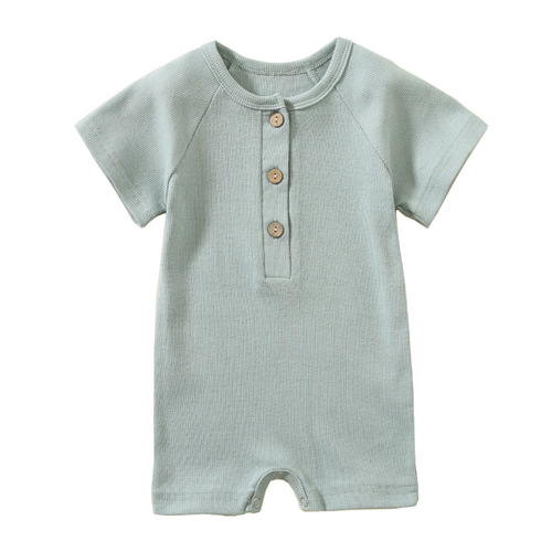 Baby clothes summer short-sleeved jumpsuit cotton thin newborn ins wind climbing clothes men and women baby clothes