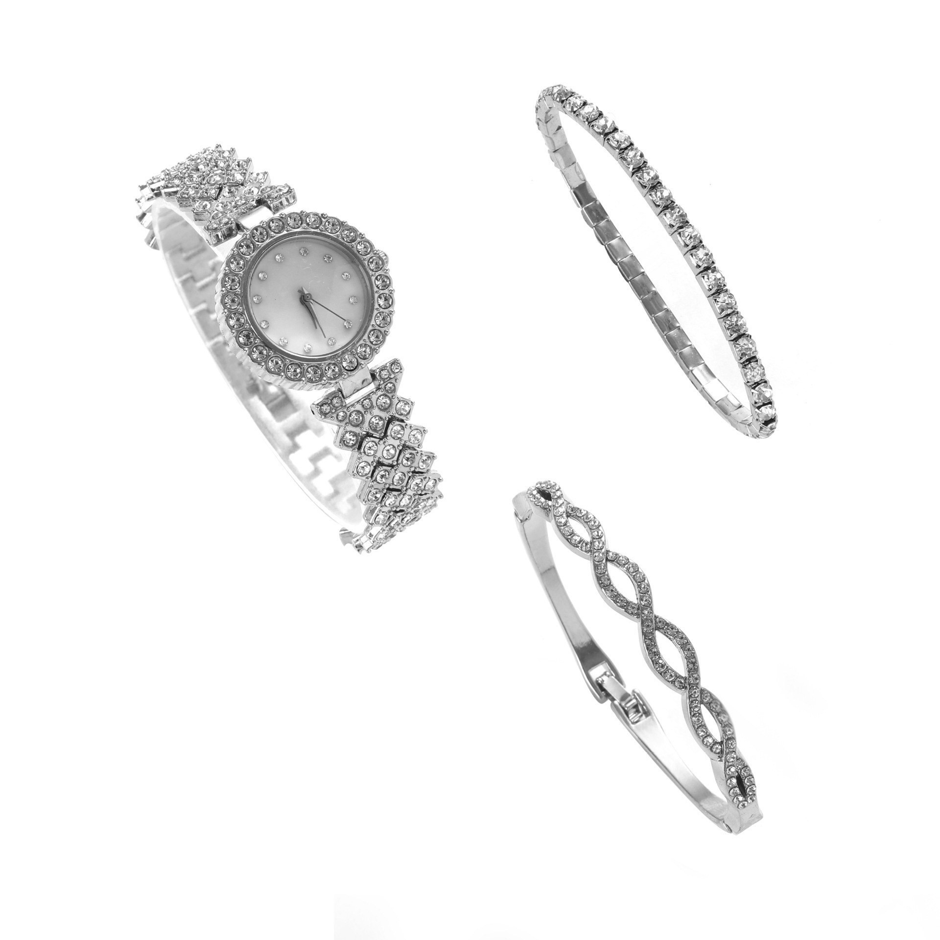 μόδα ζώνη χάλυβα διαμαντιών μικρή στρογγυλή κλίμακα στρας απλή γυναικεία ρολόγια κοστούμι_voghion.com