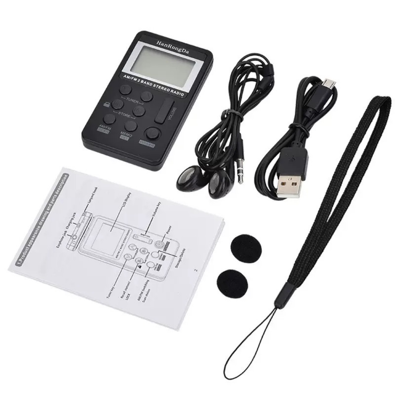 comercio exterior amfm mini pantalla digital portátil para personas mayores cargar interfaz USB radio FM