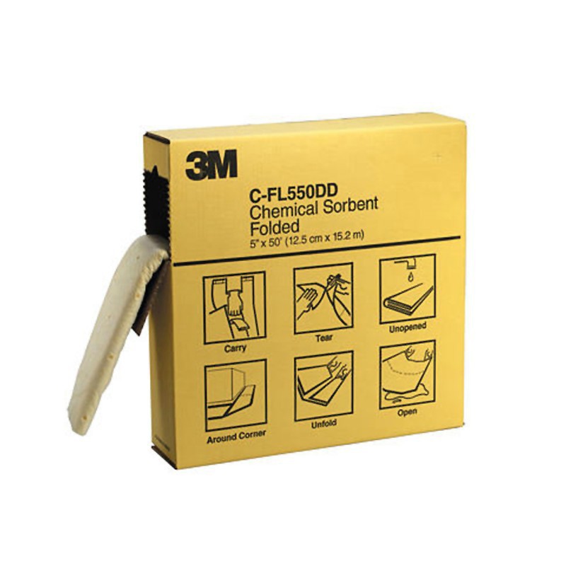 3M C-FL550DD 折叠式吸油棉 吸液棉15米长 现货 3盒箱工业级