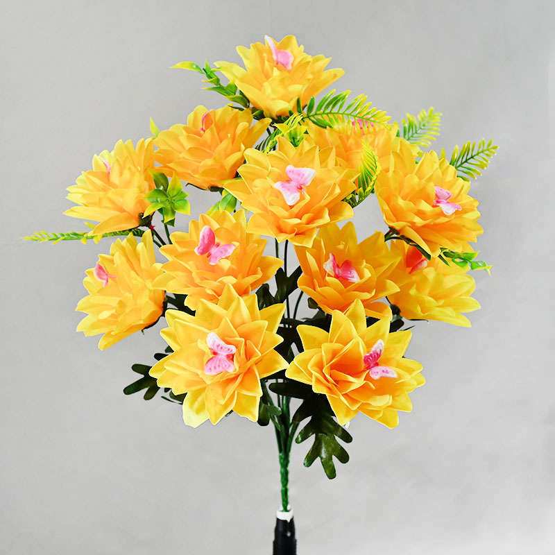 Nuevo ramo de flores falsas 12 mariposa piña flor artesanía floral decoración cama de flores adornos de suelo flores simuladas image 1