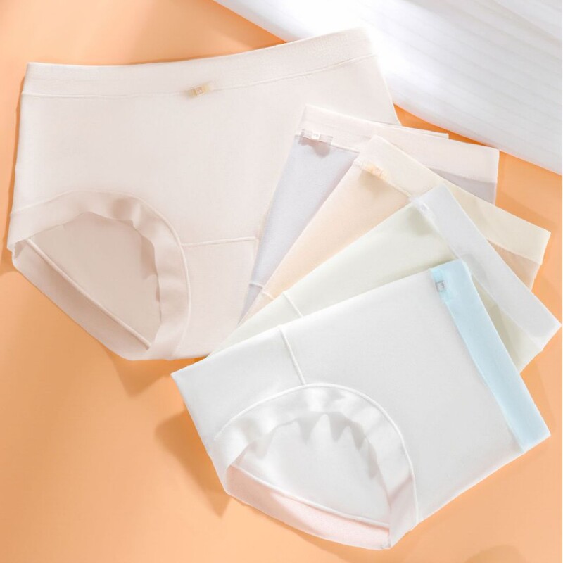 7A Antibacterial Crotch Spring/Summer Mesh Thin Women's Underwear Mid-Waist Hip-Hugging Briefs for Girls, Fashionable Style