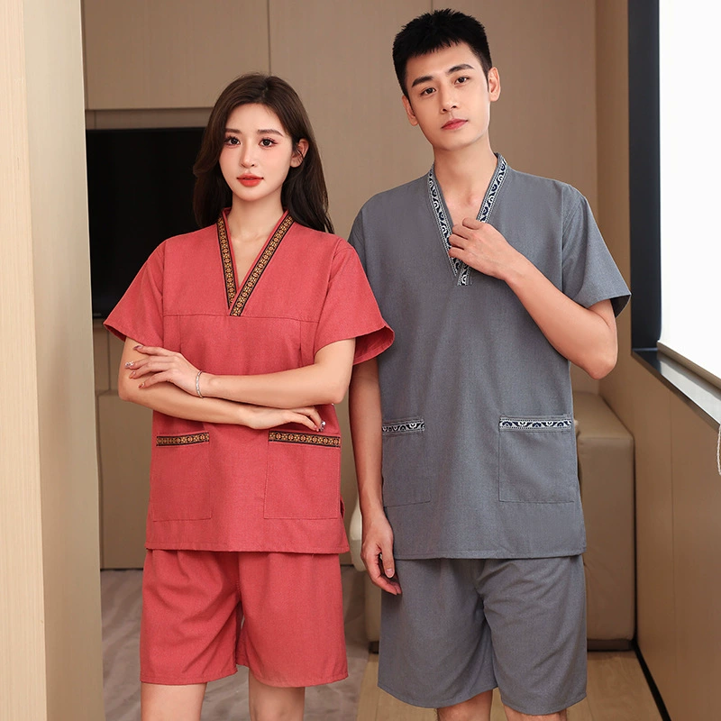 Новая толстовка женская дань конопли вышивка воротник пары Плюс Размер Мужчины Ванна Массаж ног ухо домашние пижамы