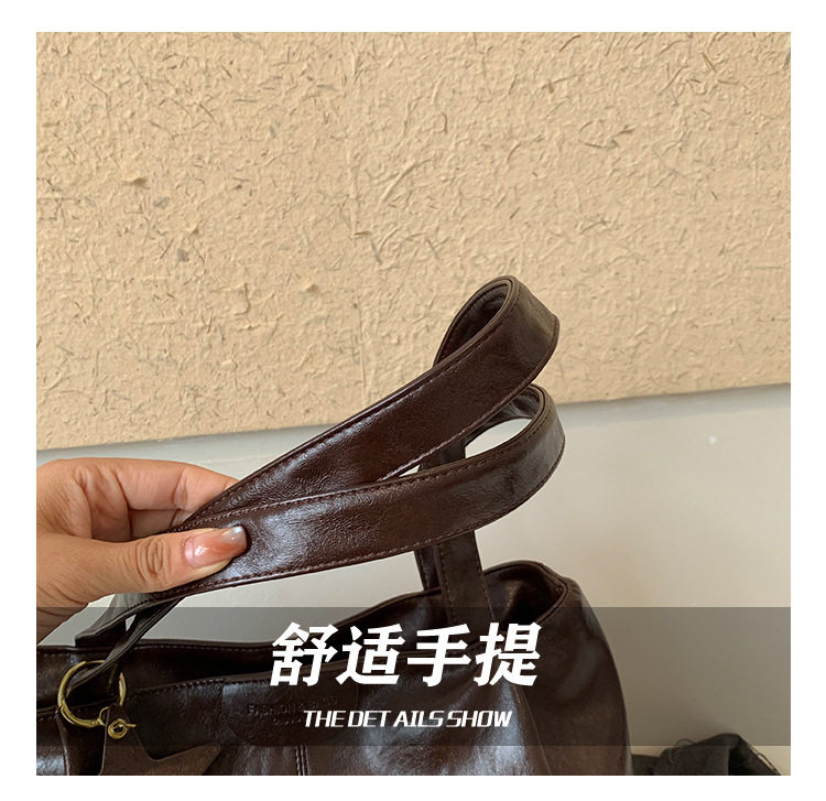 Túi tote nữ cỡ lớn dáng shopping, đeo vai hai quai, chất liệu PU mềm, phong cách công sở — Màu cà phê Không có mặt dây chuyền, Màu nâu không có mặt dây chuyền, Rượu vang đỏ không có mặt dây chuyền, kaki không có mặt dây chuyền chi tiết 6