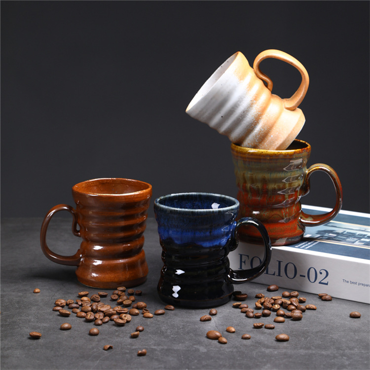 Vintage Ceramic Mugs Middle Eastern Style Kiln Fired Water Cups_voghion.com