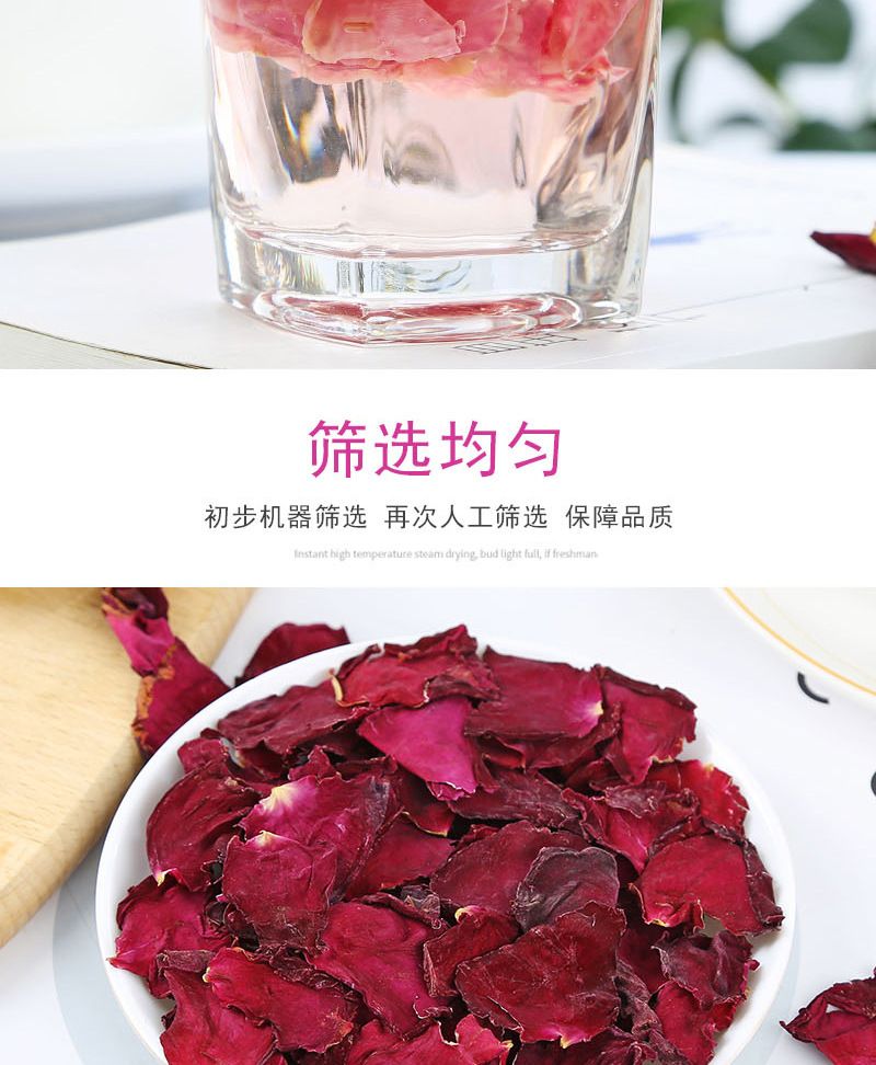 Mo Hong Rose Petals (Rosa spp.) — Edible Dried Rose Petals, Sulfur-Free, 500g Bulk in use