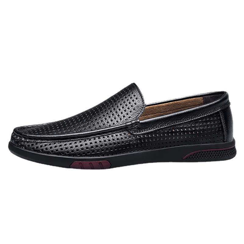 Scarpe casual da uomo in pelle morbida con fori_voghion.com