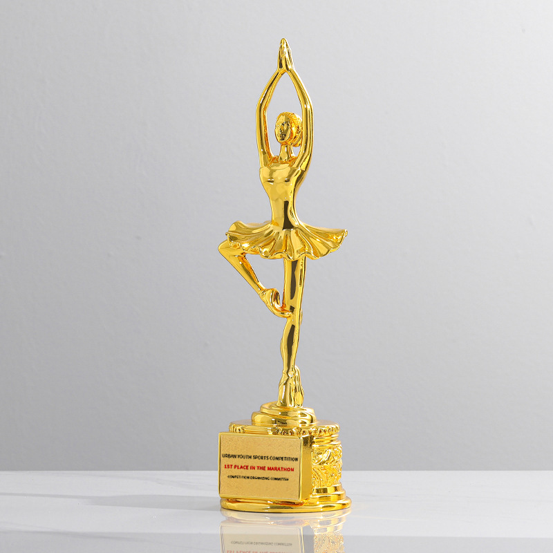 Trofeo de cristal de resina creativo, premios de producción, premios de competición deportiva de gran venta, recuerdos de reuniones anuales de empresa chapados en oro