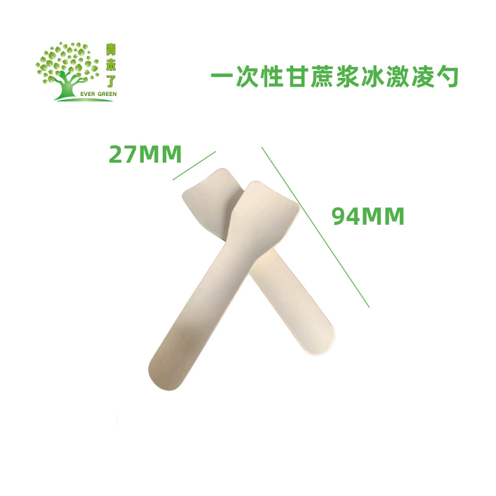 Одноразовая Западная еда разлагаемая мякоть сахарного тростника нож вилка ложка мини-Мороженое Ложка Десертная Вилка ложка китайский суп ложка утолщенная