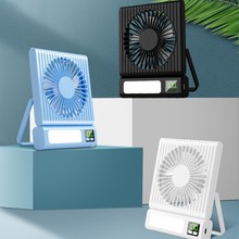 小型便携式风扇桌面悬挂两用风扇USB充电迷你台扇智能数显风扇