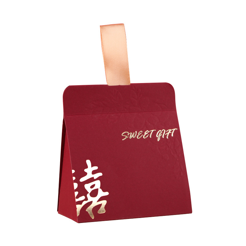 Caja de dulces de boda portátil creativa, caja de regalo de compromiso de alto nivel, caja de dulces de boda, caja de dulces de boda de estampado de oro