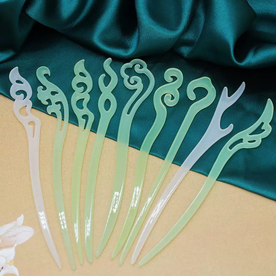 Ацетатная булочка для волос Имитация нефритовая булочка для волос