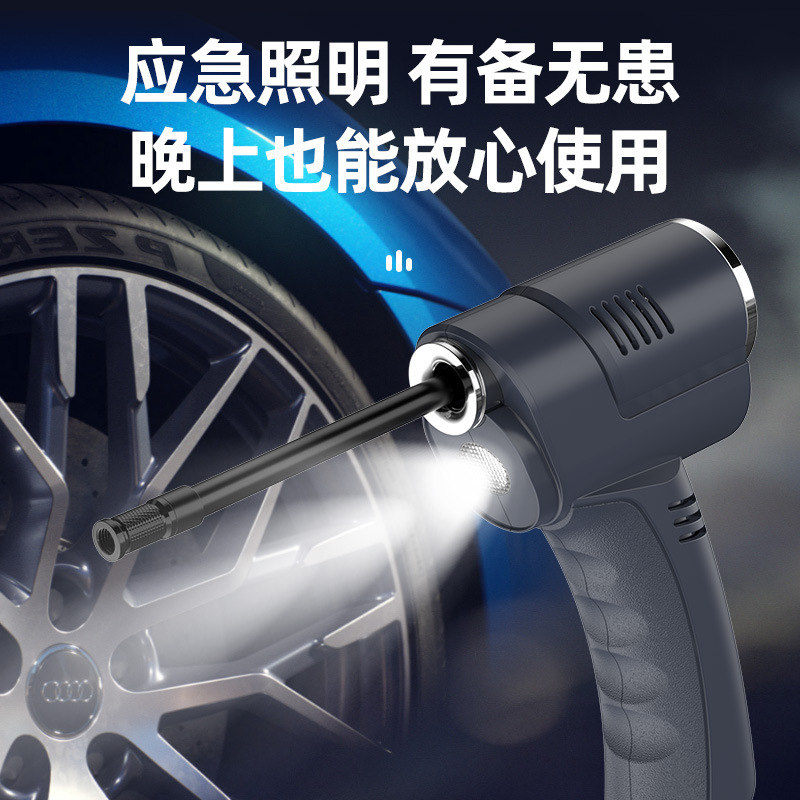 跨境無線充氣泵無線便攜式汽車數顯打氣筒自行車輪胎打氣泵大功率