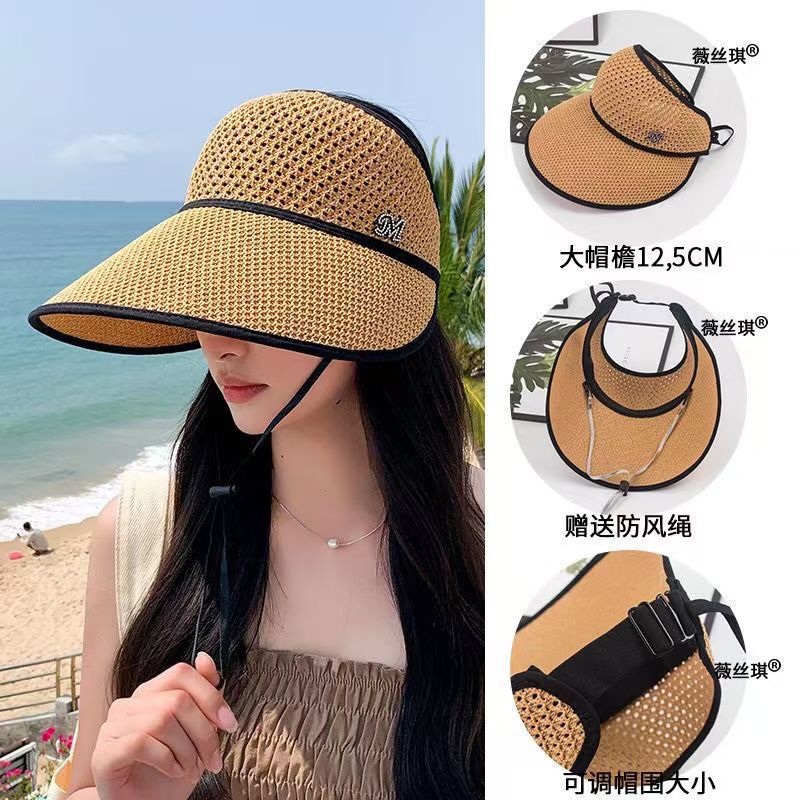 Summer middle-aged and elderly people's hat women's mother's sun hat face-covering sunscreen breathable thin large-brimmed open-top sun hat Summer middle-aged and elderly people's hat women's mother's sun hat face-covering sunscreen breathable thin large-brimmed open-top sun hat