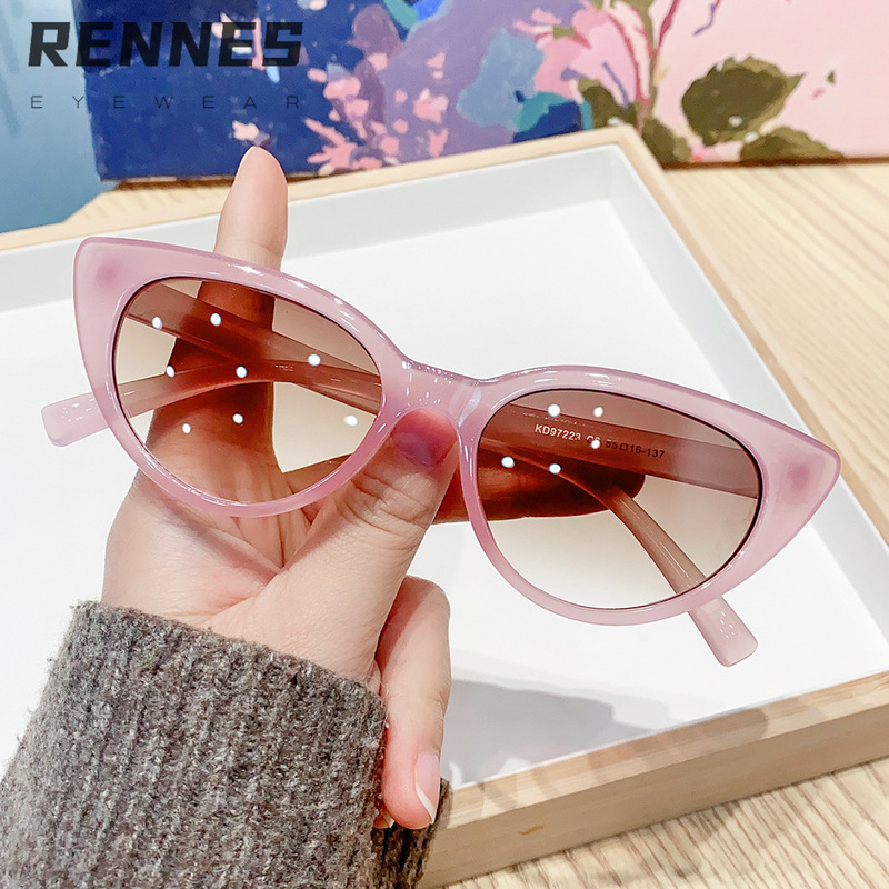 Rain's New Fashionable Casual Retro Cat-Eye Frame Sunglasses, European and American Light Luxury High-End Runway Style Sun Protection Sunglasses