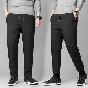 90 down pants men's outer wear middle-aged and elderly thickened warm duck down windproof high waist lengthened loose plus size cotton pants