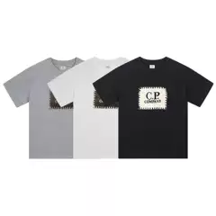 C.P Streetwear Cotton Unisex T-Shirt Basic Letter COMPANY Print Loose Short Sleeve