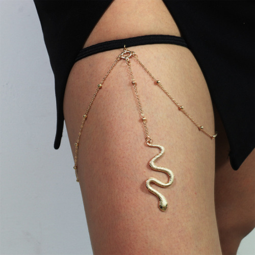 Cross-border Western and European fashion sexy snake-shaped thigh chain, export hot-selling close-fitting high-elastic multi-layer pendant for women manufacturers