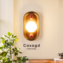 法式中古壁灯阳台过道楼梯复古实木可置物酒店民宿卧室床头灯casa