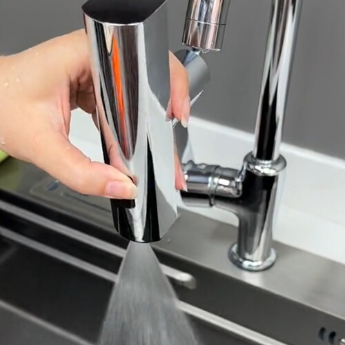 Kitchen faucet anti-splash artifact waterfall water outlet universal rotating aerator booster extension faucet universal joint