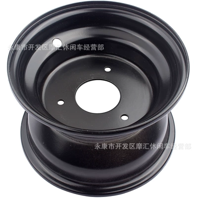 ATV four-wheel beach motorcycle accessories 50-125CC 16x8-7 inch three-hole wheel hub rim steel ring black (Motorcycle wheel hub)