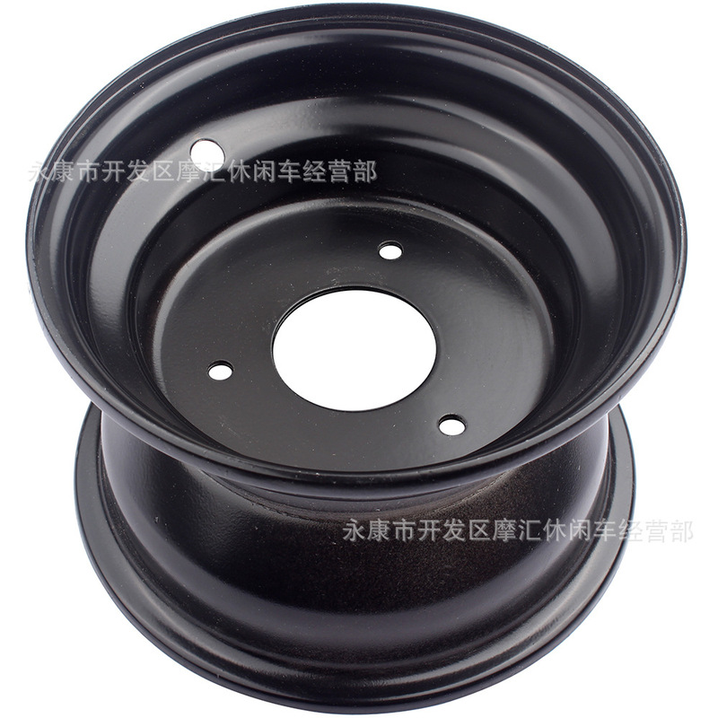 ATV four-wheel beach motorcycle accessories 50-125CC 16x8-7 inch three-hole wheel hub rim steel ring black