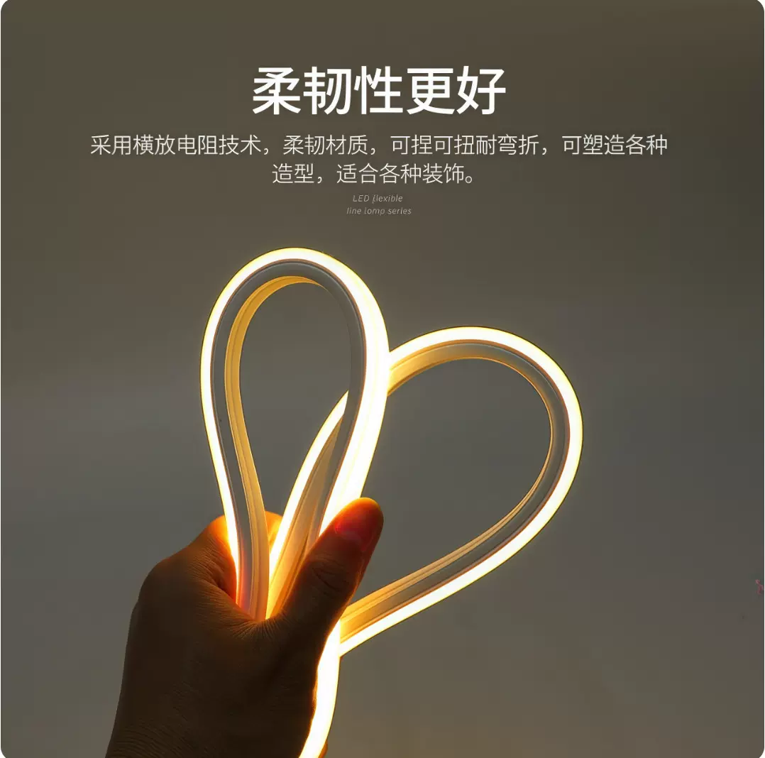跨境专供12v低压灯带氛围灯硅胶灯带led套管线条灯户外防水软灯条