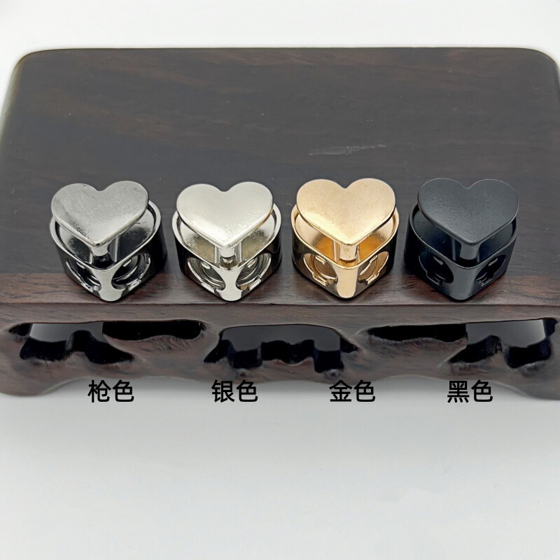 Metal Smooth Surface Heart-Shaped Buckle, Spring Buckle, Pig Nose Buckle, Clothing Drawstring Buckle, Adjustment Buckle, Lock Buckle, Sweatshirt Hem Drawstring Buckle