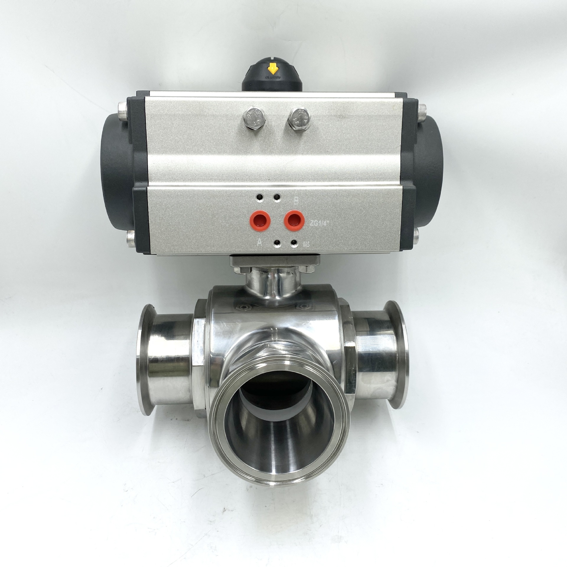 Q681F球阀 快装气动三通卡箍卡盘卫生食品级L型换向T切换转向阀