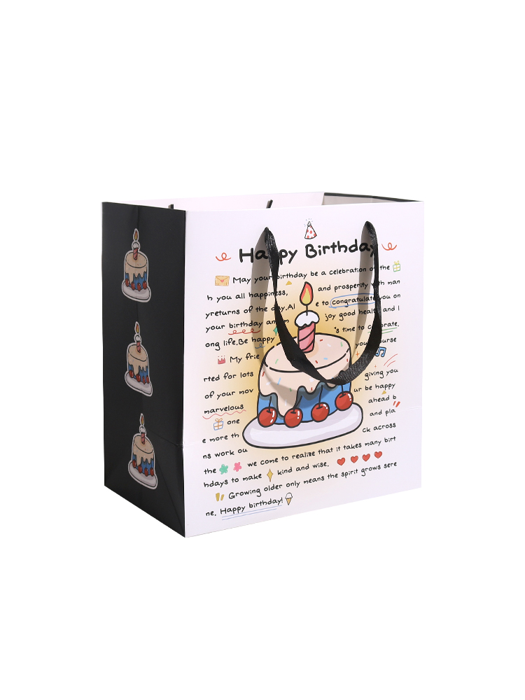 Ins bolsas de regalo de pastel de cumpleaños, bolsas de regalo grandes, bolsas de papel de mano, bolsas de almacenamiento de tarjetas blancas gruesas con tarjetas