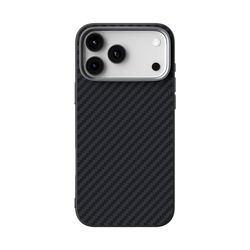 Apple 17ProMax携帯電話ケースに適したカーボンファイバーテクスチャiphone17目に見えない磁気ソフトシェル保護カバー|undefined