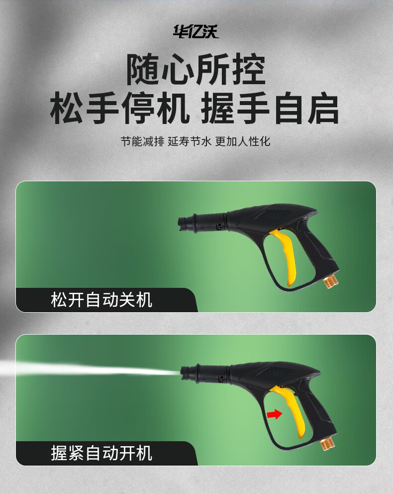 Hua Yiwo Car Washer High Pressure Water Gun Pump 220V Household Portable Car Wash Artifact High Power Cleaning Machine