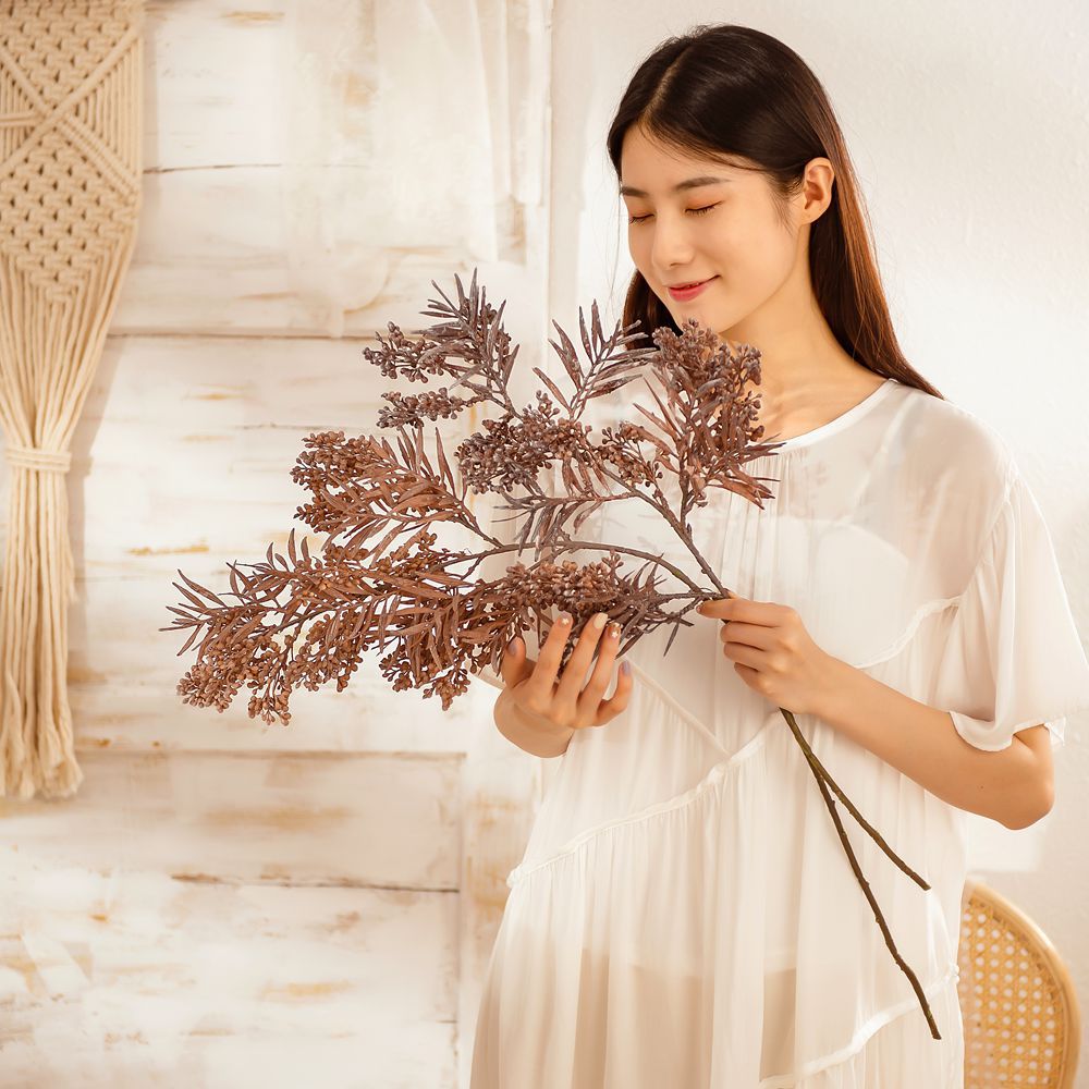 廠家家居裝飾松葉果子INS風仿真花跨境婚慶批發假花MW82106