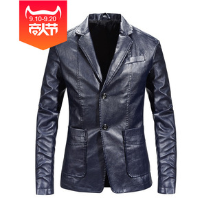 2023 Leather Casual Jacket Korean Fashionable Loose Handsome Suit Collar Spring and Autumn Clothes Wallet