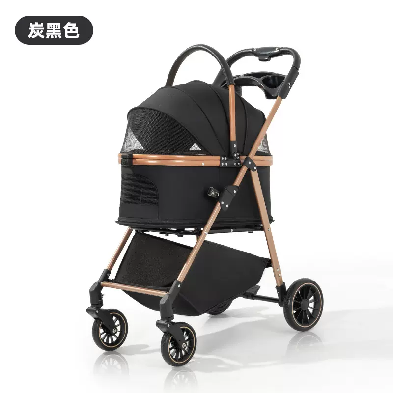 批发铝合金多功能宠物推车狗狗猫咪单手折叠手推车外出小型宠物