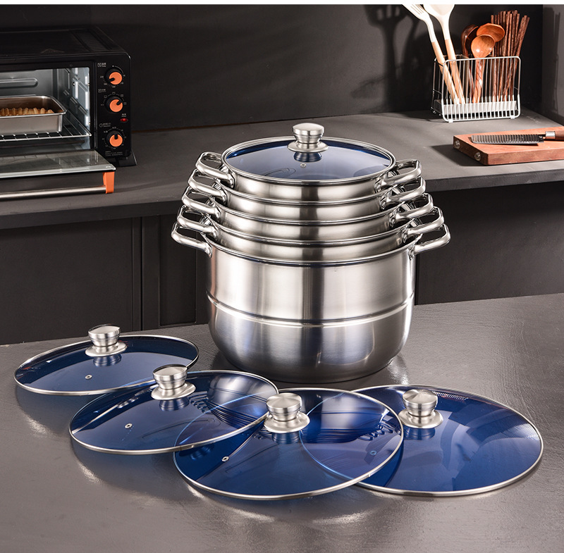 Stainless Steel Multifunctional Soup Pot And Steamer Cookware Set_voghion.com