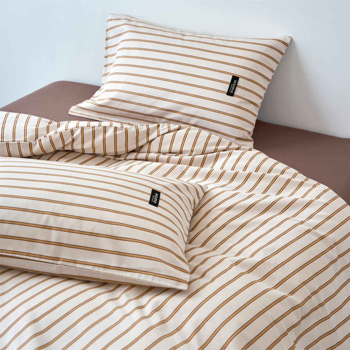 2026 New Simple and Stylish 100% Cotton Striped Home Bedding Four-Piece Set, Single Duvet Cover, Single Pillowcase