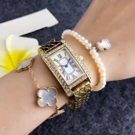 电商直播批发满钻金带小方表罗马数字白盘女士时尚通勤手表网红表