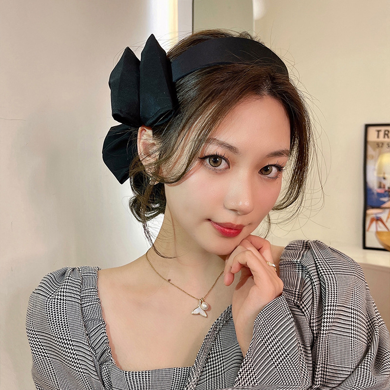 Korean version new hairpin small bow hair hoop hair accessories small bow black hair hoop fabric jewelry headband female