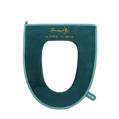 Manufacturer's toilet seat cushion in winter with zipper and velvet ring washable toilet seat household removable toilet cover new style