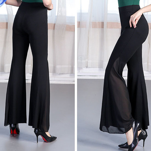 Yoga pants, long pants, dance pants, women's modal micro-pull practice pants, gold velvet belt yarn, large bell-bottom pants, square dance new