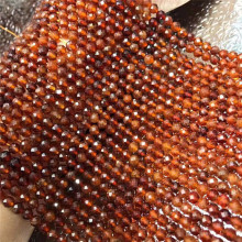 名都水晶 天然橙色石榴石足球面散珠批发 圆珠切面半成品 DIY配件