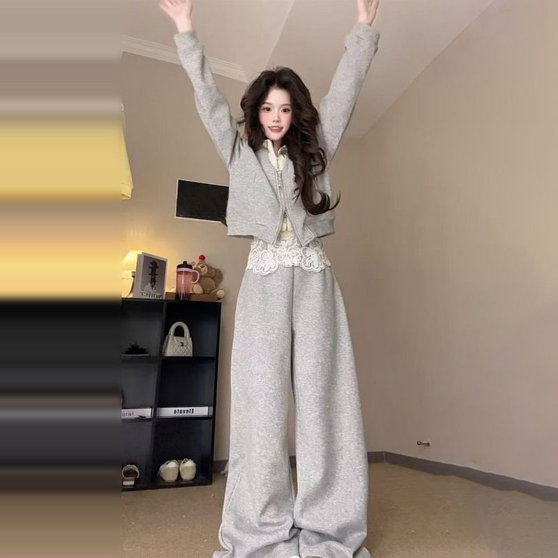 早秋季韩系卫衣松弛感穿搭配一整套装女2025新款初秋装超火小个子|undefined