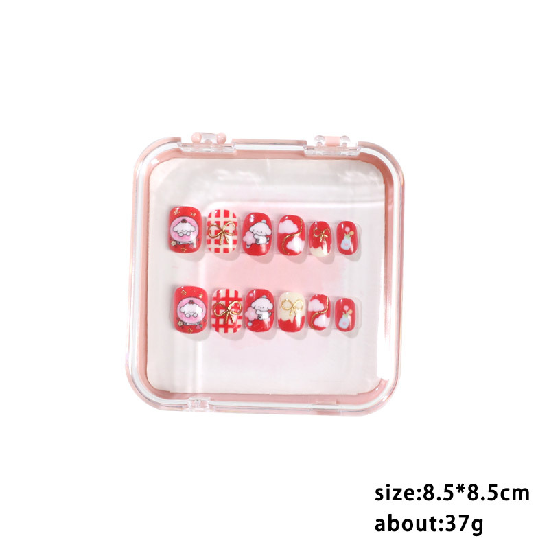 Nuevos productos estereoscópicos LIP oro ojo de gato usar uñas hechas a mano pieza de uñas pieza de uñas productos terminados lindo dibujo animado pegatinas de uñas