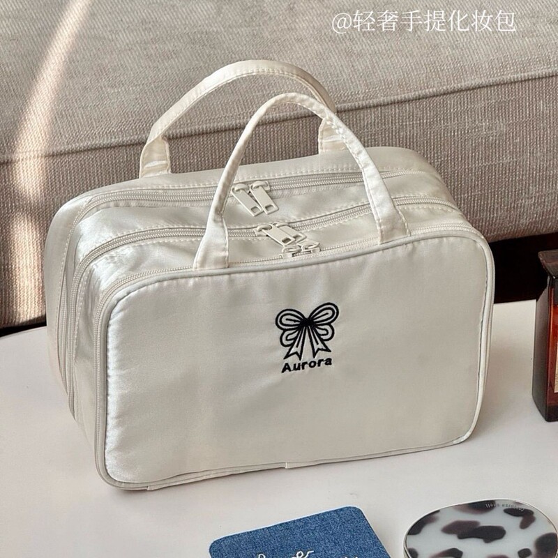新款三层化妆包大容量分区分层便携外出旅行收纳包手提防水洗漱包|undefined