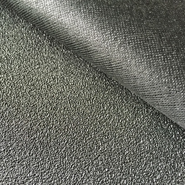 拉力强手感中硬磅布底亮面中球纹黑色耐水解加工皮革面料PVC
