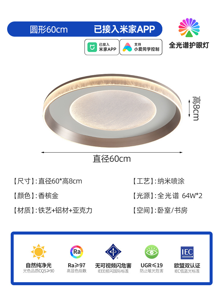 lámpara de techo del dormitorio led minimalista dormitorio principal moderno minimalista lámpara de habitación secundaria habitación de luces creativas de alta gama