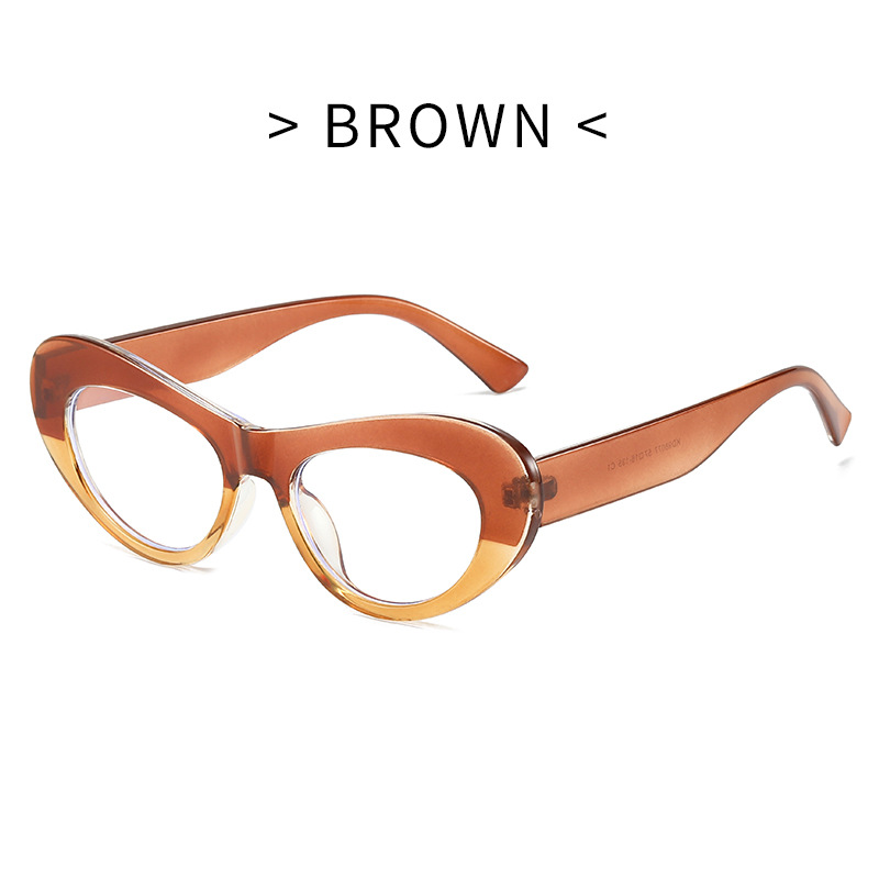 Marco pequeño espejo plano anti-luz azul de forma especial estilo europeo y americano elíptico femenino ultraligero triángulo ojo de gato montura gafas marea 6514