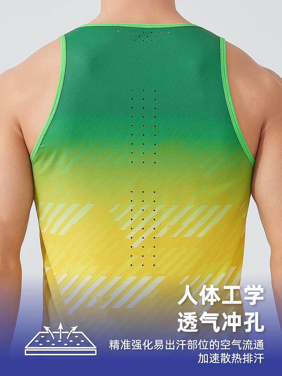 Chalecos de punzonado para hombres transfronterizos para correr, chalecos de Maratón de secado rápido, chalecos delgados para deportes al aire libre, Fitness sin mangas t